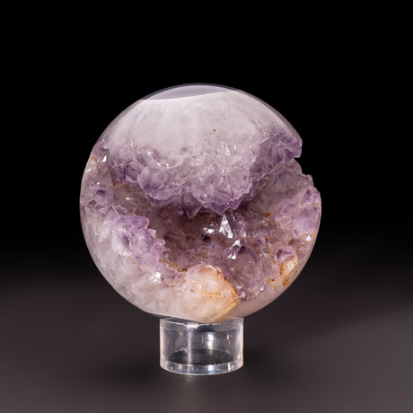 Amethyst Geode Sphere + Acrylic Display Stand v.8