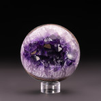 Amethyst Geode Sphere + Acrylic Display Stand v.6