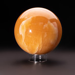 Orange Calcite Sphere + Acrylic Display Stand
