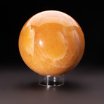 Orange Calcite Sphere + Acrylic Display Stand