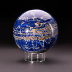 Lapis Lazuli Sphere + Acrylic Display Stand v.2