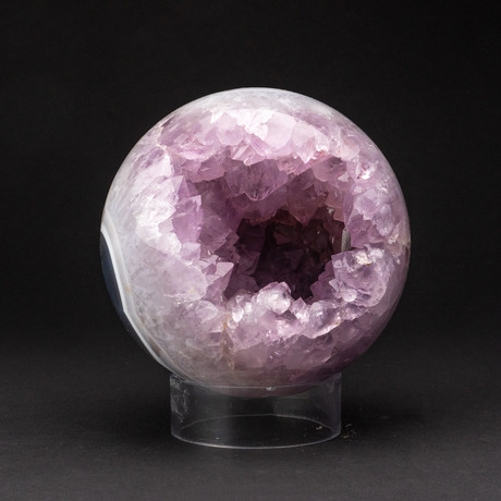 Amethyst Geode Sphere + Acrylic Display Stand v.3