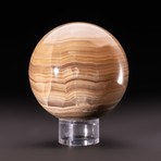 Natural Banded Onyx Sphere + Acrylic Display Stand