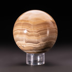 Natural Banded Onyx Sphere + Acrylic Display Stand