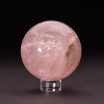 Rose Quartz Sphere + Acrylic Display Stand v.1
