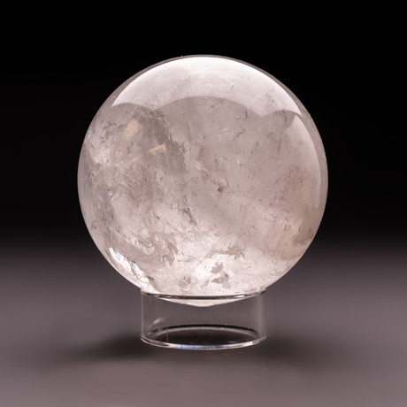 Clear Quartz Sphere + Acrylic Display Stand