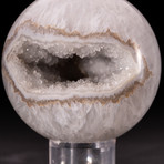 White Quartz Agate Geode Sphere