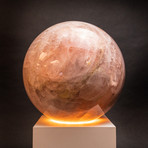 Large // Rose Quartz Sphere + Illuminated Wooden Base