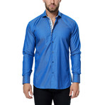 Wall Street Weave Dress Shirt // Blue (L)