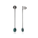 John Hardy Sterling Silver + Malachite Classic Chain Earrings