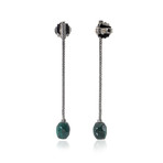 John Hardy Sterling Silver + Malachite Classic Chain Earrings