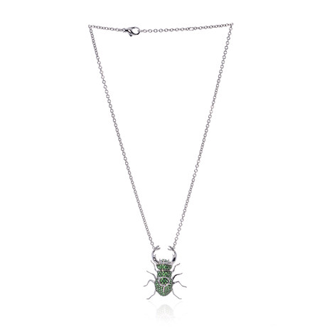 Roberto Coin 18k White Gold Green Garnet Necklace