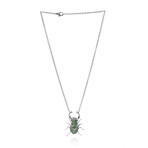 Roberto Coin 18k White Gold Green Garnet Necklace