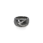 John Hardy Sterling Silver Diamond Modern Chain Ring // Ring Size: 7