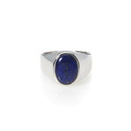 John Hardy Sterling Silver Lapis Lazuli Classic Chain Ring // Ring Size: 10