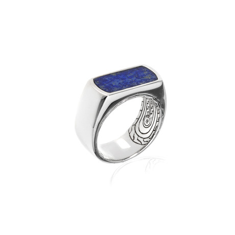 John Hardy Sterling Silver Lapis Lazuli Classic Chain Ring // Ring Size: Size: 10