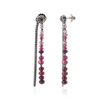 John Hardy Sterling Silver Pink Tourmaline Classic Chain Earrings