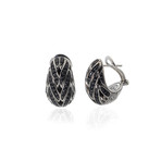 John Hardy Sterling Silver Black Sapphire Classic Chain Earrings