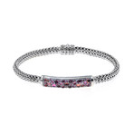 John Hardy Sterling Silver Pink Spinel Classic Chain Bracelet