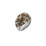 John Hardy Sterling Silver Citrine Legends Naga Ring // Ring Size: 7