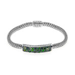 John Hardy Sterling Silver Green Tourmaline Classic Chain Bracelet