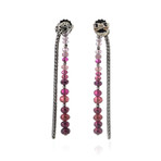 John Hardy Sterling Silver Pink Tourmaline Classic Chain Earrings