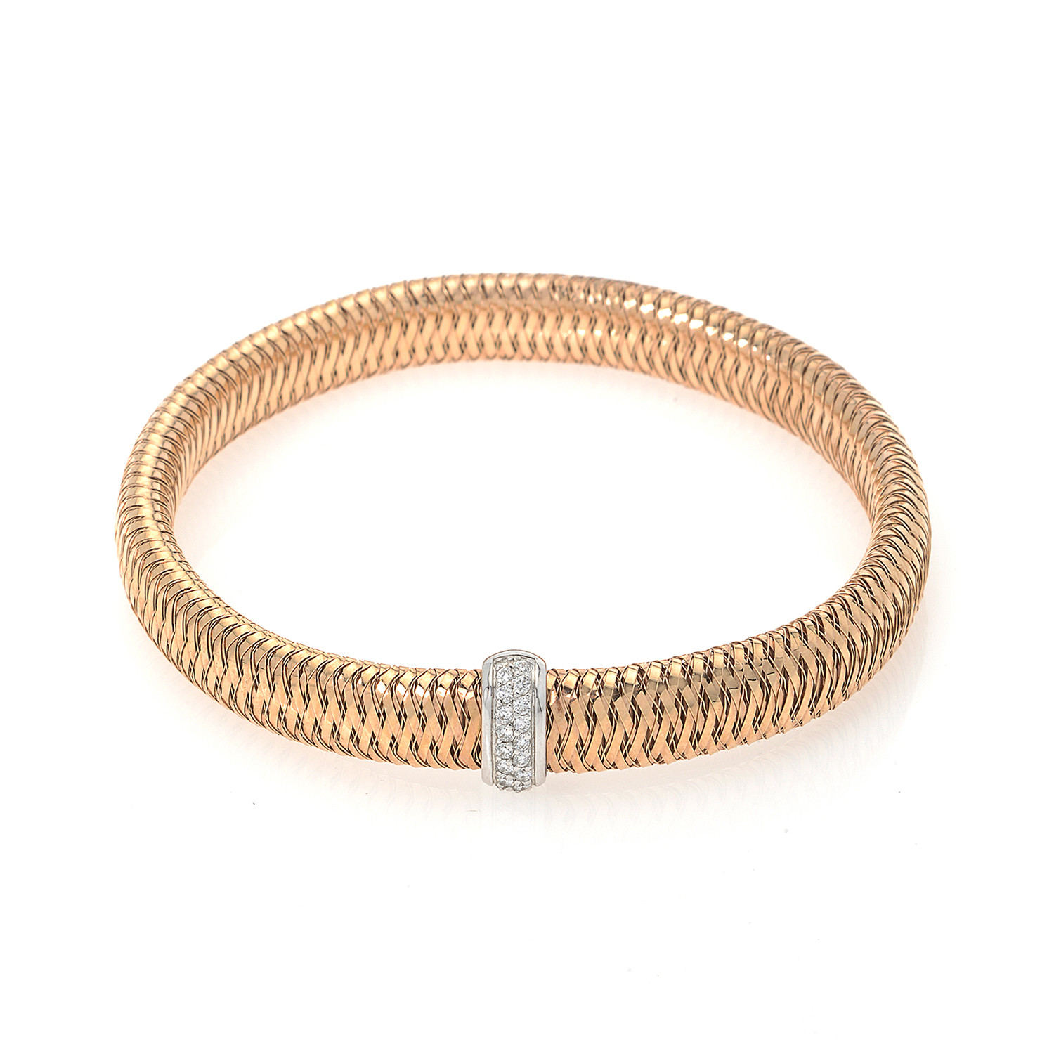 Roberto Coin 18k Two-Tone Gold Diamond Bracelet I // 6.5