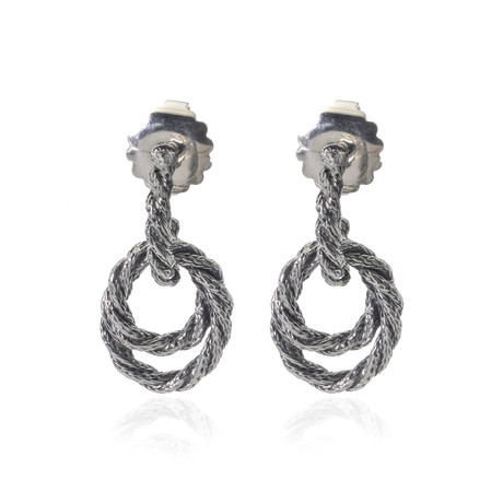 John Hardy Sterling Silver Twist Chain Earrings