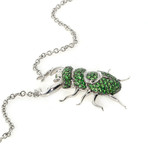 Roberto Coin 18k White Gold Green Garnet Necklace