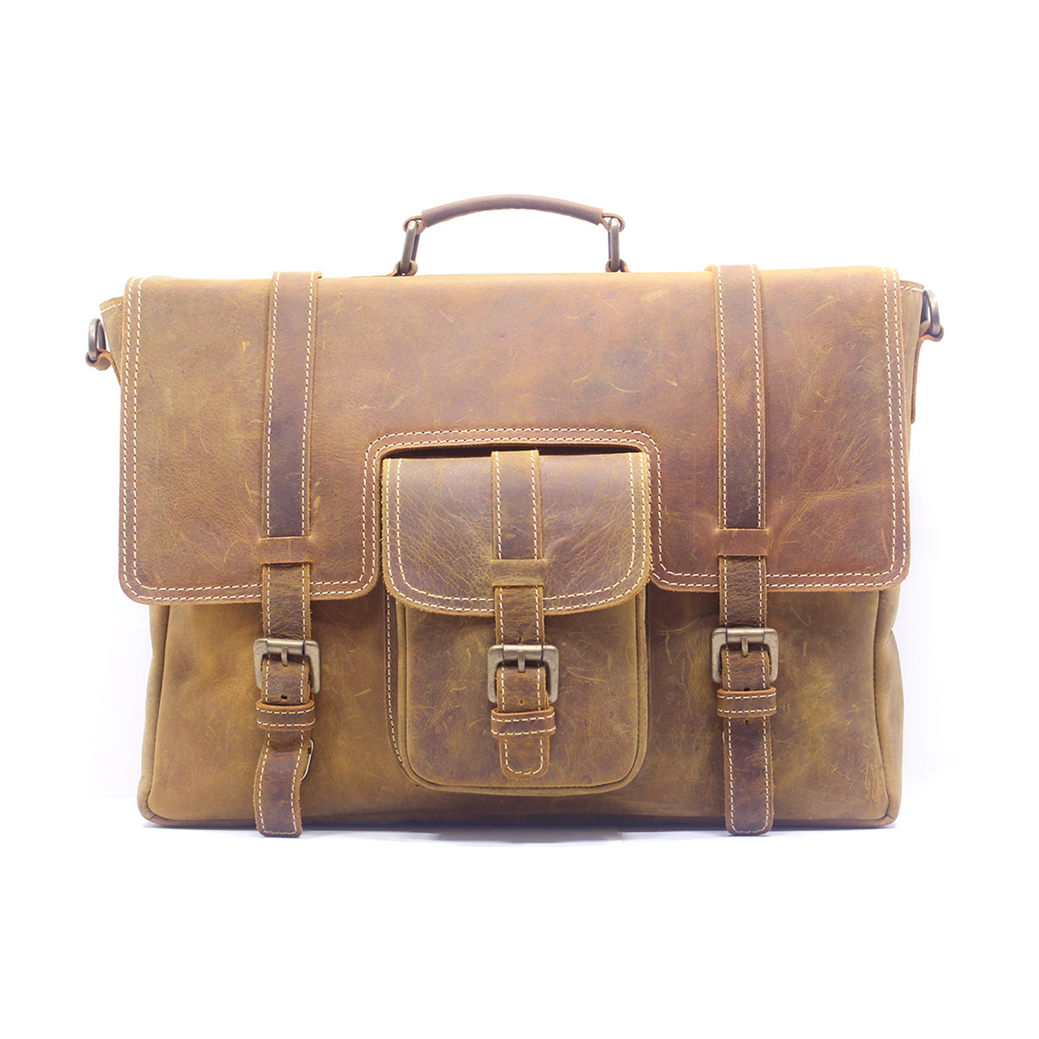Buffalo Briefcase // Light Brown - Satch & Fable - Touch of Modern