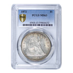 1872 Seated Liberty Dollar PCGS Certified MS63
