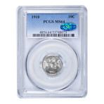 1910 Barber Dime // PCGS & CAC Certified MS64