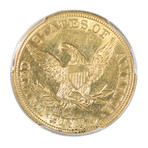 1843 Liberty Head $5 Gold Piece PCGS Certified AU58
