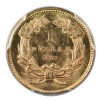 1862 Princess $1 Gold Piece PCGS Certified MS63