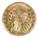 1925-D Indian Head $2.50 Gold Piece PCGS Certified MS62