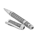 Bali Bullseye Design Pen // Sterling Silver (Amethyst Endcap)