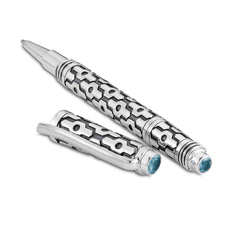 Bali Modern Design Pen // Sterling Silver (Amethyst Endcap)