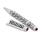 Bali Ziggy Design Pen // Sterling Silver (Amethyst Endcap)