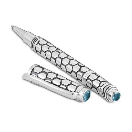 Bali Hive Design Pen // Sterling Silver (Amethyst Endcap)