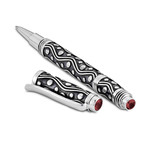 Bali Ziggy Dot Design Pen // Sterling Silver (Amethyst Endcap)