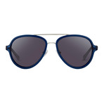 Men's PL16C29SUN Sunglasses // Deep Blue + Silver