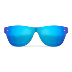 Men's PL5C4SUN Sunglasses // Vapor + Blue Mirror