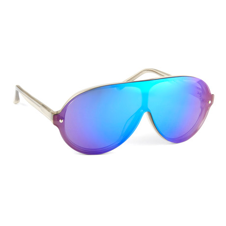 Men's PL3C4SUN Sunglasses // Vapor + Blue Mirror