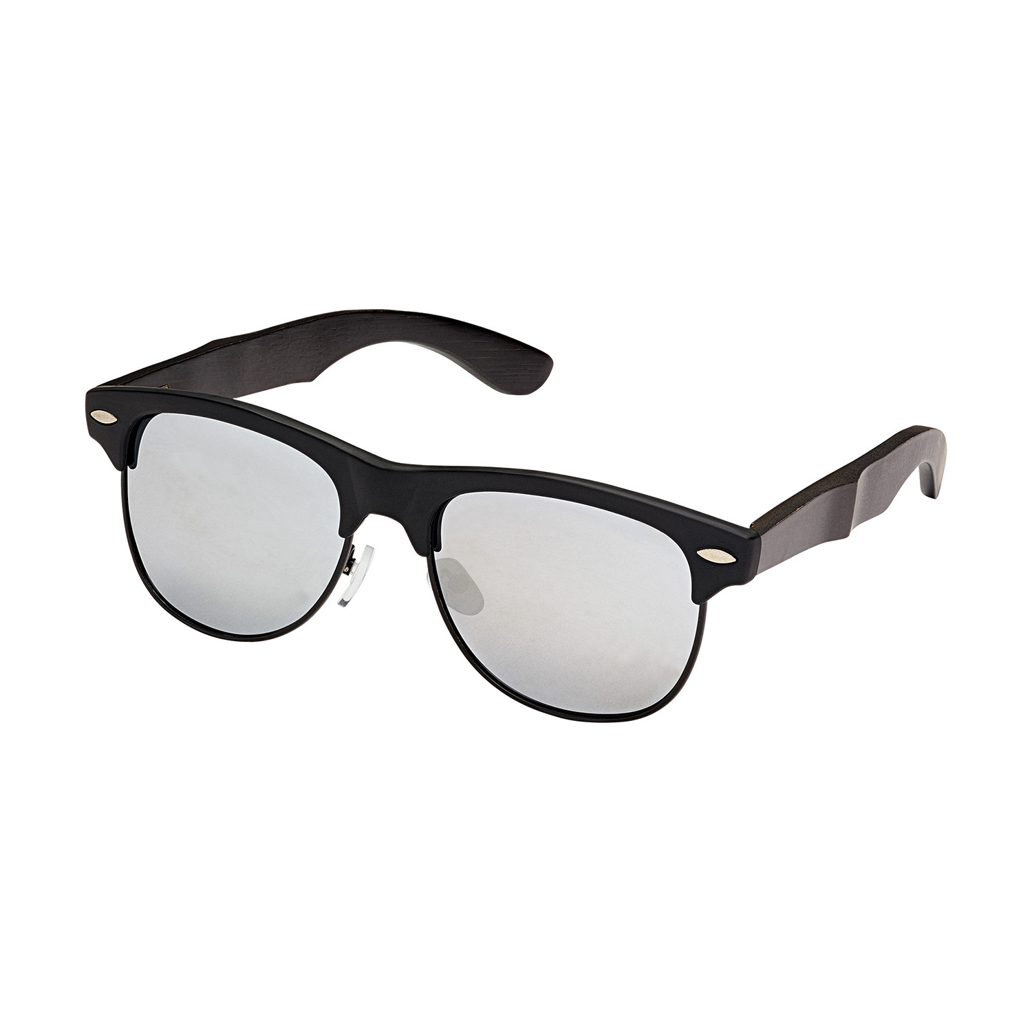 Men's Julian Polarized Sunglasses (Matte Black + Black Bamboo + Blue