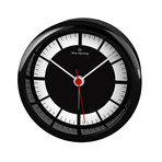 City 80mm Alarm Clock // Black Acrylic (White + Red)