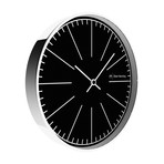Simplex 300mm Thin Rim Wall Clock // Chrome Steel // V8