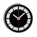 Simplex 300mm Thin Rim Wall Clock // Chrome Steel // V7