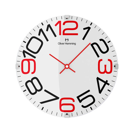 Vitri 300mm Domed Glass Wall Clock // Stainless Steel // V6