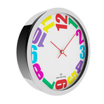 Duplex Wide Rim Wall Clock // Chrome Steel // V1 (Multicolor)