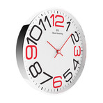Simplex 300mm Thin Rim Wall Clock // Chrome Steel // V6